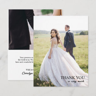 Cartão de Agradecimento de Casamento em Script Sim