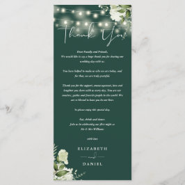 Cartão de Agradecimento de Casamento Emerald Green