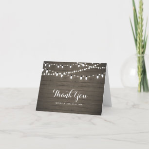 Cartão de Agradecimento de Casamento/Festa Rustic 