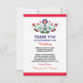 Cartão de Agradecimento de Casamento Fiesta Vermel