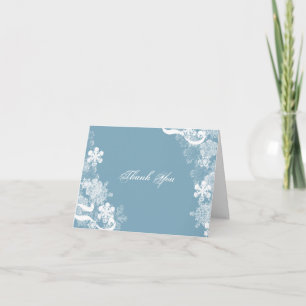 Cartão de Agradecimento de Casamento Floco de Neve