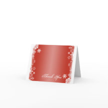 Cartão de Agradecimento de Casamento Floco de Neve