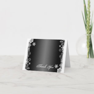 Cartão de Agradecimento de Casamento Floco de Neve