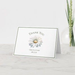 Cartão de Agradecimento de Casamento Flor de Marga