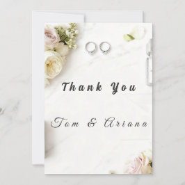 Cartão de Agradecimento de Casamento Floral
