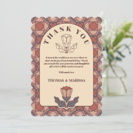Cartão de Agradecimento de Casamento Floral Art De