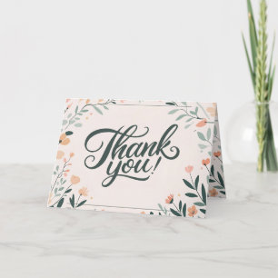 Cartão de Agradecimento de Casamento Floral Art Dé