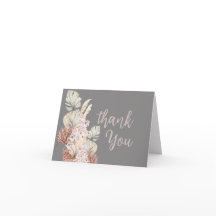 Cartão de Agradecimento de Casamento Floral Boho