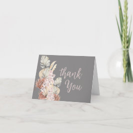 Cartão de Agradecimento de Casamento Floral Boho