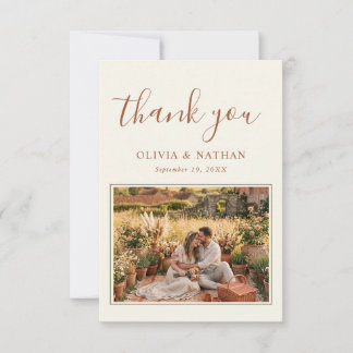 Cartão de Agradecimento de Casamento Floral Boho R