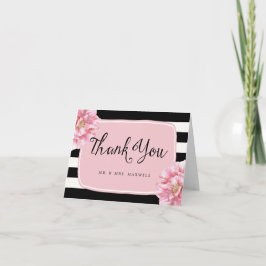 Cartão de Agradecimento de Casamento Floral Chic /