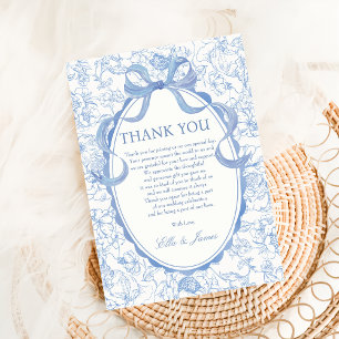Cartão de Agradecimento de Casamento Floral Chinoi