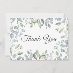 Cartão de Agradecimento de Casamento Floral com Fo