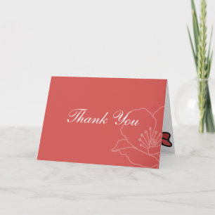 Cartão de Agradecimento de Casamento Floral com Pa
