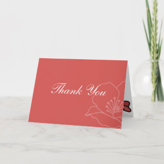 Cartão de Agradecimento de Casamento Floral com Pa