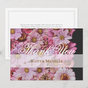Cartão de Agradecimento de Casamento Floral Cosmos
