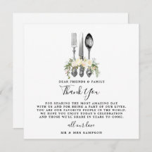 cartão de agradecimento de casamento floral de tal