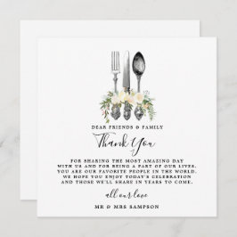 cartão de agradecimento de casamento floral de tal