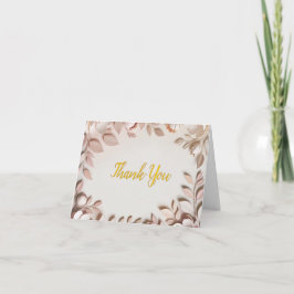 Cartão de Agradecimento de Casamento Floral Elegan