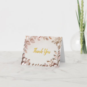 Cartão de Agradecimento de Casamento Floral Elegan