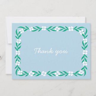 Cartão de Agradecimento de Casamento Floral Elegan