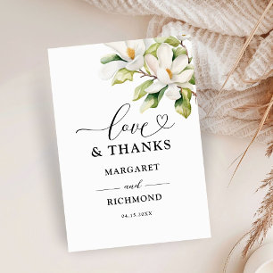 Cartão de Agradecimento de Casamento Floral Elegan