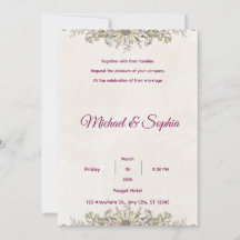 Cartão de Agradecimento de Casamento Floral Elegan