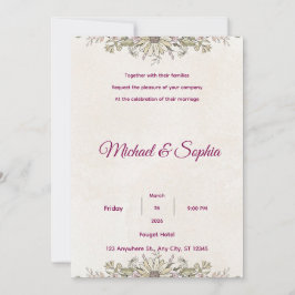 Cartão de Agradecimento de Casamento Floral Elegan