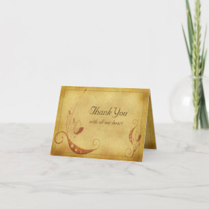 Cartão de Agradecimento de Casamento Floral em Per