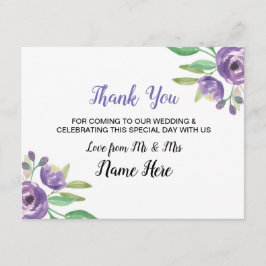 Cartão de Agradecimento de Casamento Floral Flor R