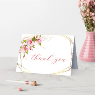 Cartão de Agradecimento de Casamento Floral Magnól