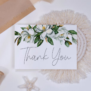 Cartão de Agradecimento de Casamento Floral Magnól