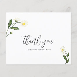 Cartão de Agradecimento de Casamento Floral Margar