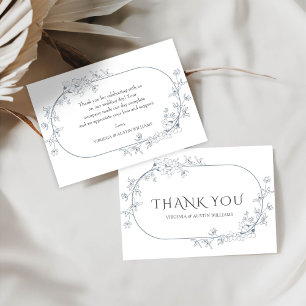 Cartão de Agradecimento de Casamento Floral Modern