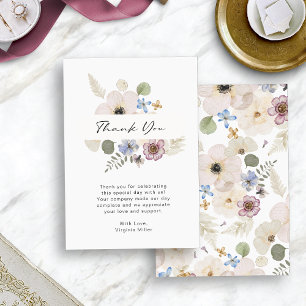 Cartão de Agradecimento de Casamento Floral Modern