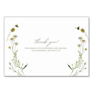 Cartão de Agradecimento de Casamento Floral – Nome