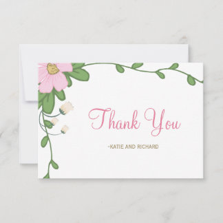 Cartão de Agradecimento de Casamento Floral Peony
