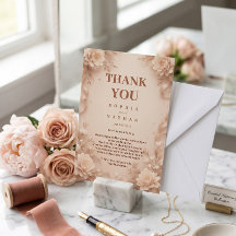 Cartão de Agradecimento de Casamento Floral Person