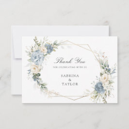 Cartão de Agradecimento de Casamento Floral Poeira