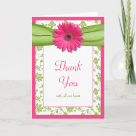 Cartão de Agradecimento de Casamento Floral Rosa V