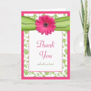 Cartão de Agradecimento de Casamento Floral Rosa V
