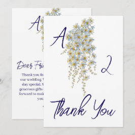 Cartão de agradecimento de casamento floral simple