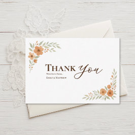 Cartão de Agradecimento de Casamento Floral Terrac