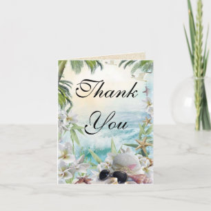 Cartão de Agradecimento de Casamento Floral Tropic
