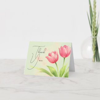 Cartão de Agradecimento de Casamento Floral Tulipa