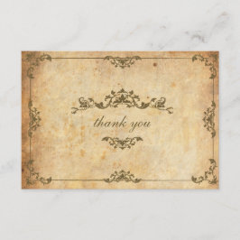 Cartão de Agradecimento de Casamento Floral Vintag