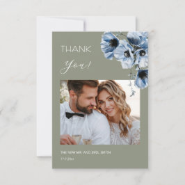 Cartão de Agradecimento de Casamento Flores Transp