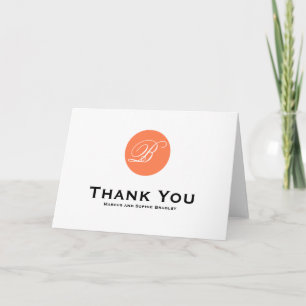 Cartão de Agradecimento de Casamento Formal Coral 