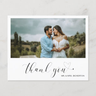 Cartão de Agradecimento de Casamento Foto Coração