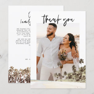 Cartão de Agradecimento de Casamento Foto Palmeira